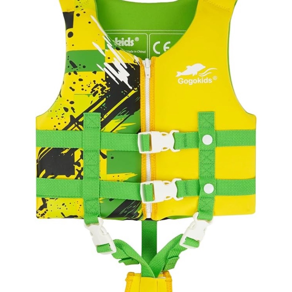 Gogokids Yellow and Green Life Vest Float